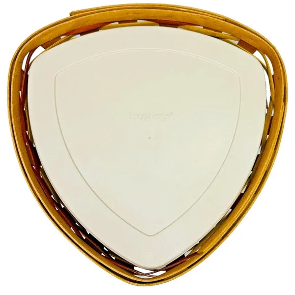 Longaberger Fiesta Chip & Dip Basket Set with Lidded Protectors 2008 Triangles - Picture 2 of 16